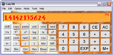 Calc version 5.6 screenshot