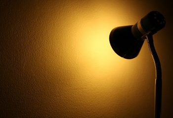 light from a desk lamp