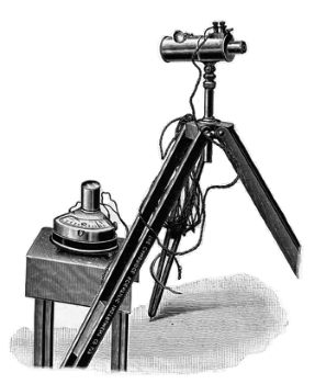 illustration of a pyrometer from an early 20th century textbook
